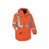 Ergodyne Hooded Jacket, Polyester, Class 3 Type R, Orange, 4XL 8385