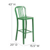 2PK 30" High Green Metal Barstool with Slat Back  2-CH-61200-30-GN-GG