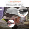 Ergodyne Bump Cap, Short Brim, Polyethylene, Ratchet Suspension, White 8952