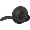 Schlage Accent Matte Black Lever Bed & Bath Lock F40GACC622 204666