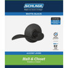 Schlage Accent Matte Black Lever Hall & Closet Lock F10GACC622 205531