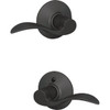 Schlage Accent Matte Black Lever Hall & Closet Lock F10GACC622 205531