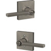 Schlage F Series Latitude Lever Collins Satin Nickel Bed & Bath Lock F40 LAT 619 COL 214364