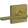 Schlage F Series Latitude Lever Collins Satin Brass Hall & Closet Lock F10LAT608COL 248914