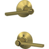 Schlage F Series Latitude Lever Satin Brass Bed & Bath Lock F40LAT608 242982