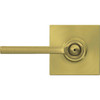Schlage F Series Latitude Lever Collins Satin Brass Bed & Bath Lock F40LAT608COL
