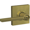Schlage F Series Latitude Lever Collins Satin Brass Bed & Bath Lock F40LAT608COL 256159