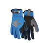951 Mechanics Gloves, Synthetic Leather Palm, Spandex Back, L, Black/Blue/Gray