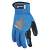 951 Mechanics Gloves, Synthetic Leather Palm, Spandex Back, L, Black-Blue-Gray  951L