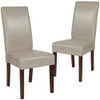 Greenwich Series Beige Leather Parsons Chair,PK2  2-QY-A37-9061-BGL-GG