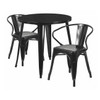 Flash Furniture Black Metal Set,30RD CH-51090TH-2-18ARM-BK-GG