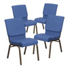 Flash Furniture Blue Fabric Church Chair,PK4 4-FD-CH02185-GV-BLUE-GG