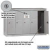 Mailbox, Aluminum, Powder Coated, 5 Doors, Surface, -  3505ASU