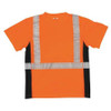 Unisex Short Sleeve Hi-Vis Black Sided T-Shirt, Polyester, Orange, XL