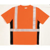 Unisex Short Sleeve Hi-Vis Black Sided T-Shirt, Polyester, Orange, XL  9115-XL