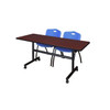 Kobe FlipTop Table, 60" W, 29" H, Laminate Top, Mahogany MKFT6024MH47BE