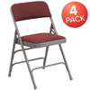 Flash Furniture Burgundy Fabric Metal Chair,PK4 4-AW-MC309AF-BG-GG