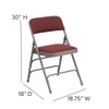 Flash Furniture Burgundy Fabric Metal Chair,PK4 4-AW-MC309AF-BG-GG
