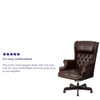 Executive Chair Fixed Arms, 18-1-2" to 21" Height, Leather, Brown  CI-J600-BRN-GG