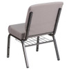Hercules Church Chair, Gray Back, 21-1-4 in W 25" L 33" H, Fabric Seat  FD-CH0221-4-SV-GYDOT-BAS-GG
