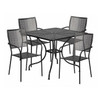 Flash Furniture 35.5" Square Black Steel Table w/ 4 Chairs CO-35SQ-02CHR4-BK-GG