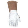 Leather Drivers Gloves, Gauntlet, White - White-Brown, L, 12 PK  48406L