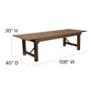 Rectangle FarmTable,Antique,Rustic,Foldng,108"x40", Wood, Wood Grain  XA-F-108X40-GG