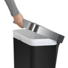 Simplehuman 45 L Rectangular Step-On Can, Black, Plastic, 19 in CW1385