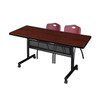 Kobe Rectangle FlipTop Table, 72" W, 29" H, Laminate Top, Cherry MKFTM7230CH47BY