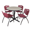 Cain Cain Round Table & Chair Set, Wood, Metal, Plastic Top, Maple TB42RNDPL47BY