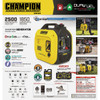 Champion 2500W Dual Fuel Recoil Inverter Generator with CO Shield