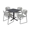 Cain Cain Square Table & Chair Set, Wood, Metal, Polypropylene Top TB3030GY44GY