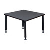 Square Square Classroom Tables, 30 W, 30 L, 23-34 H, Wood, Metal, Gray  TB3030GYAPBK