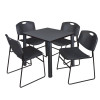 Kee Square Table & Chair Set, Wood, Metal, Polypropylene Top