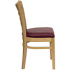 Chair,Ladder Bck,Natrl Wood,Burgndy Vnyl  XU-DGW0005LAD-NAT-BURV-GG