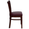 Hercules Restaurant Chair, Wood Back, 17-1-4 in W 20" L 33-3-4" H, Vinyl Seat  XU-DGW0005LAD-MAH-BURV-GG