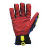 Mechanics Gloves, Nylon/Polyurethane Palm, Polyester Lining, Blue/Red, 3XL ( 7 )