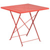 Flash Furniture 28" Square Coral Steel Folding Patio Table CO-1-RED-GG