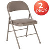 HERCULES Series Double Braced Gray Vinyl Folding Chair,PK2  2-HA-F003D-GY-GG