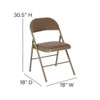 HERCULES Series Double Braced Beige Vinyl Folding Chair,PK2  2-HA-F003D-BGE-GG