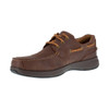 Men's Boat Shoe, Steel Toe, Leather Upper, Rubber Outsole, Lace Up, Brown, 9 EEE  FS2326
