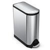 Simplehuman Step-OnTrashContainer,Silver,12gal,SS CW1897