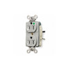 Hubbell Wiring Device-Kellems Receptacle,Gray,15 A,2P3W,Back; Side,1PK HBL8200GY