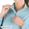 Berne Women's Large Heathered Eggshell Blue Midweight UPF Quarter-Zip Shirt WSH14HESBR440 749427
