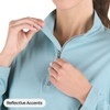 Berne Women's XL Heathered Eggshell Blue Midweight UPF Quarter-Zip Shirt WSH14HESBR480 749701