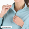 Berne Women's 2XL Heathered Eggshell Blue Midweight UPF Quarter-Zip Shirt WSH14HESBR520 752120
