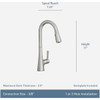 Moen Mikah Spot Resist Stainless One-Handle High Arc Pulldown Kitchen Faucet 87069SRS 483844