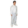 Condor Collared Disposable Coveralls, L, White, polypropylene, zipper 26W760