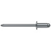 Blind Rivet, Dome Head, 3/16 in Dia., 19/64 in L, Aluminum Body, 250 PK