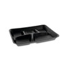 Lightweight Foam School Trays, 5-Comp, 8.25 x 10.25 x 1,  Black, PK500 PK